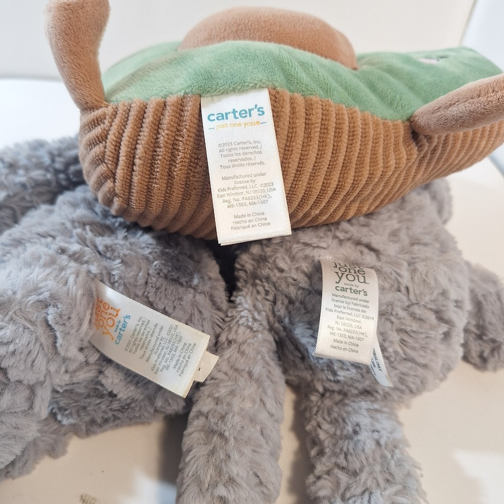 Carter's Just One You  Avocado / Hippo/ Gray Bear Plush Stuffed Animal Toy‎ 9" - Picture 5 of 8